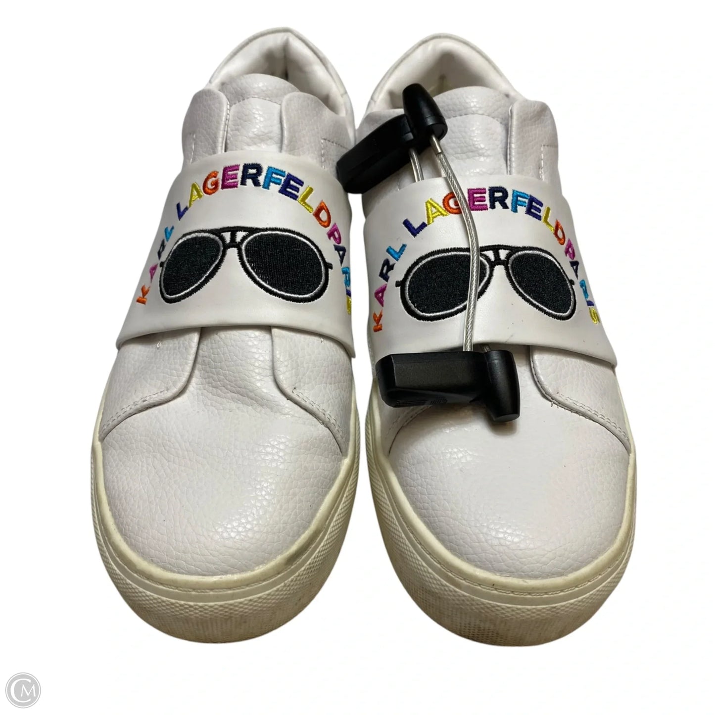 Shoes Designer By Karl Lagerfeld In White, Size: 8