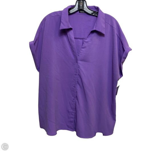 Top Short Sleeve By Shein In Purple, Size: 2x