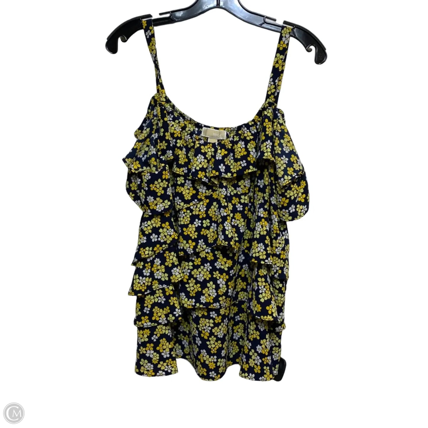 Top Short Sleeve By Michael By Michael Kors In Blue & Yellow, Size: Xl