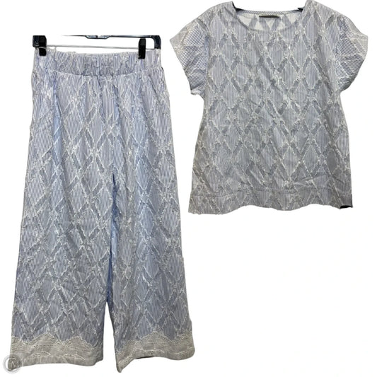 Pants Set 2pc By See And Be Seen In Blue & White, Size: M