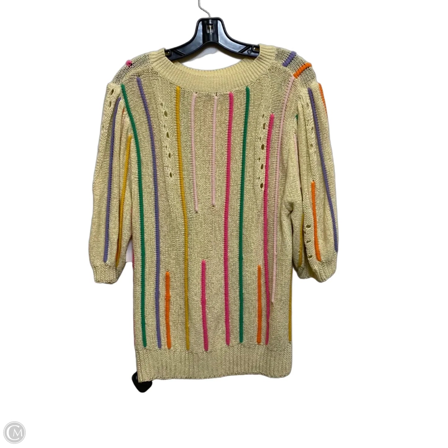 Top Short Sleeve By See And Be Seen In Cream & Pink, Size: L