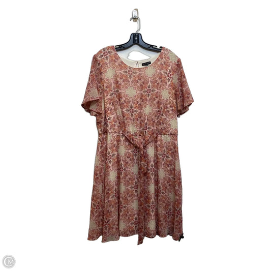 Dress Casual Short By As U Wish In Orange & Pink, Size: 2x