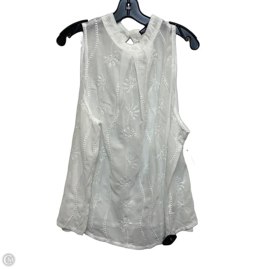 Top Sleeveless By Shein In White, Size: 3x