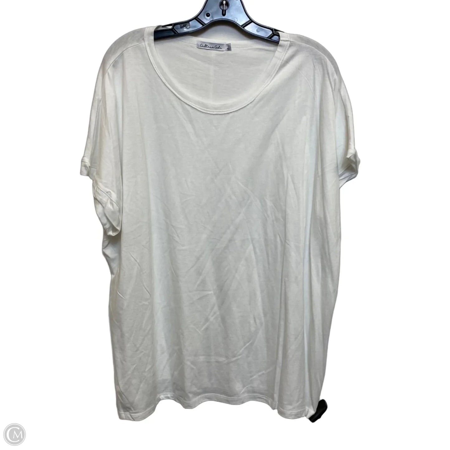Top Short Sleeve By Culture Code In White, Size: 1x
