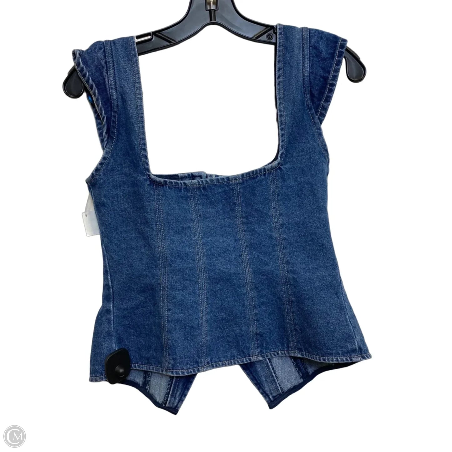 Top Sleeveless By Fore In Blue Denim, Size: S