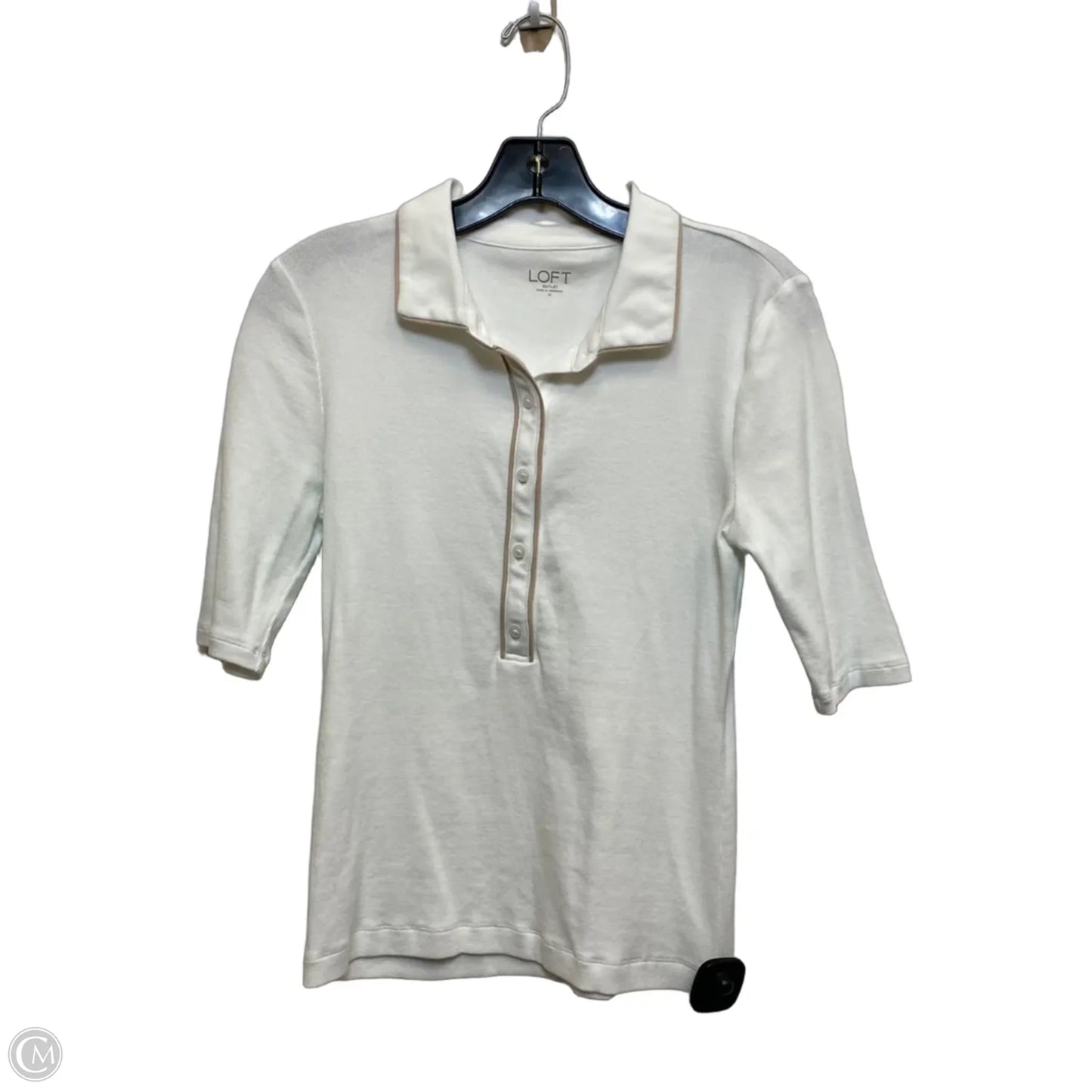 Top Short Sleeve By Loft In White, Size: M