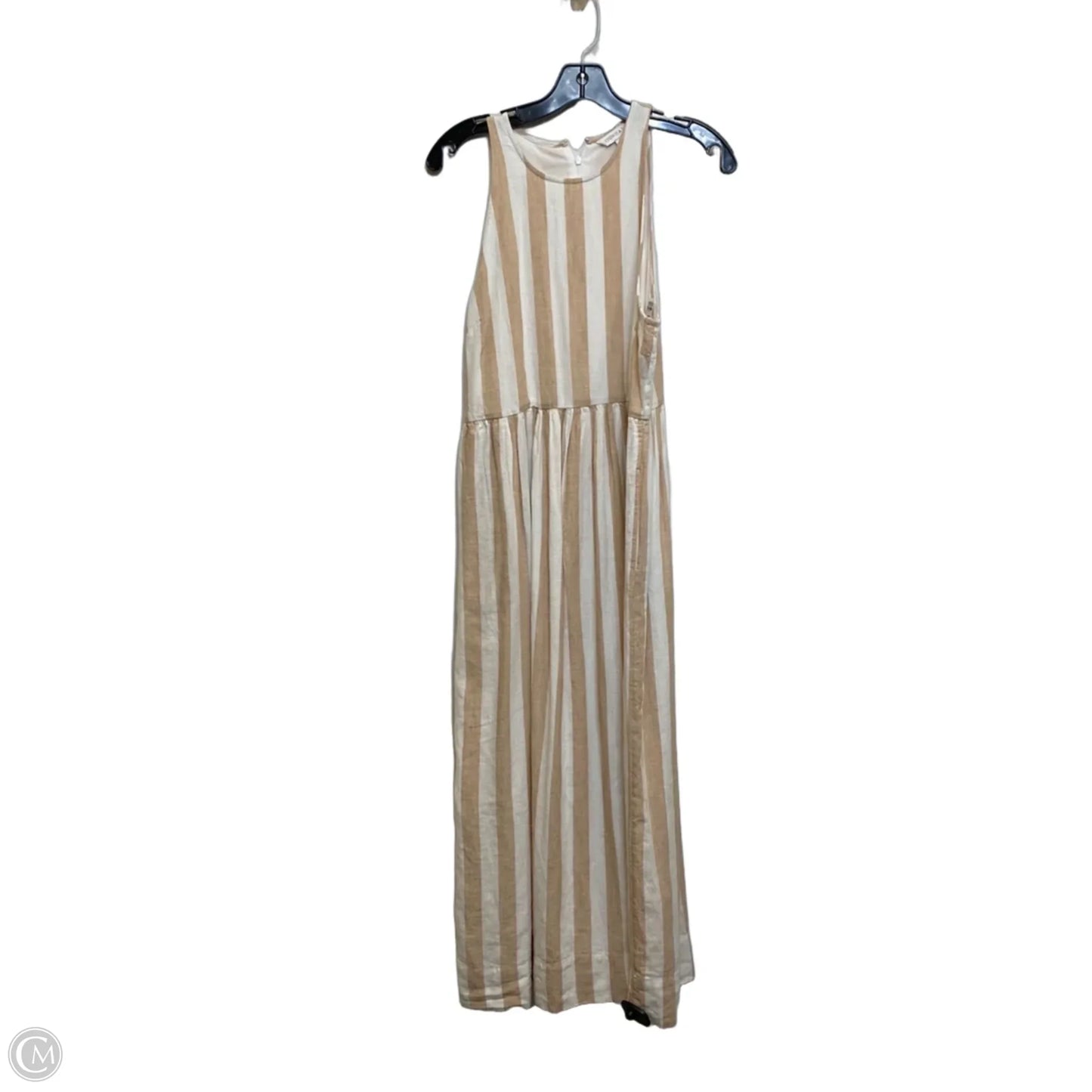 Dress Casual Maxi By Crown And Ivy In Tan & White, Size: M