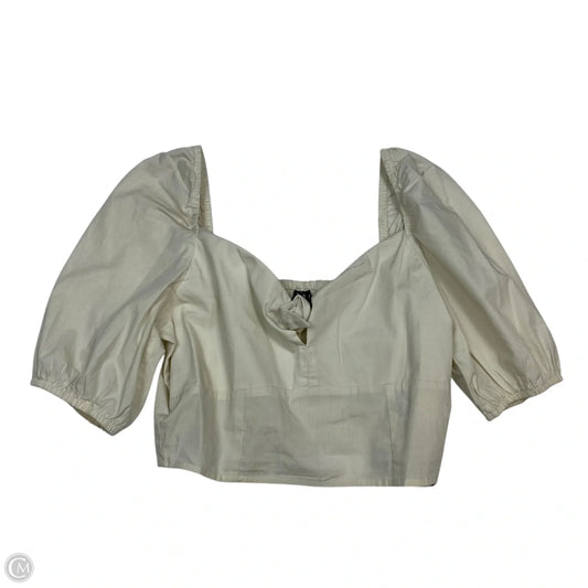 Blouse Short Sleeve By Vero Moda In Cream, Size: M