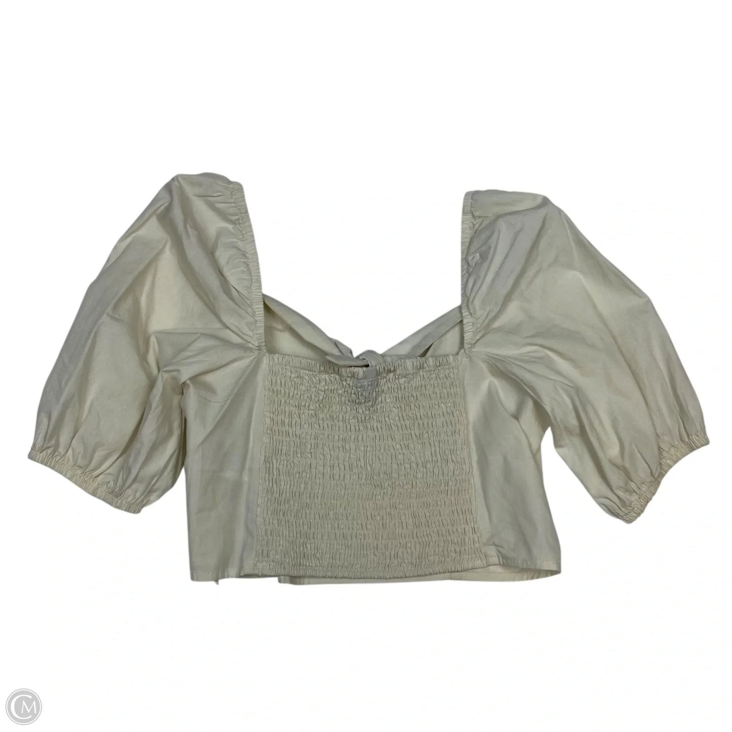Blouse Short Sleeve By Vero Moda In Cream, Size: M