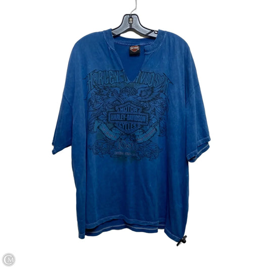 Top Short Sleeve By Harley Davidson In Blue, Size: 2x