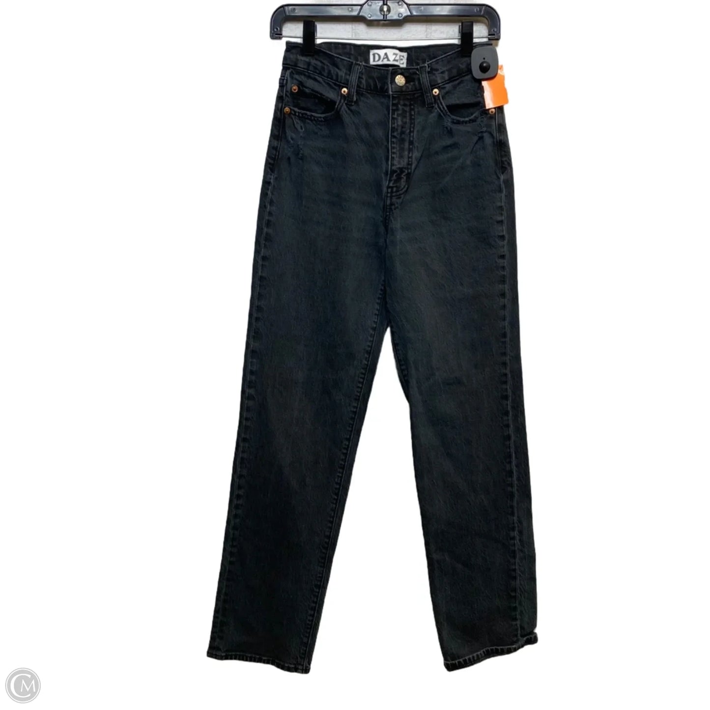 Jeans Straight By Daze In Black Denim, Size: 2