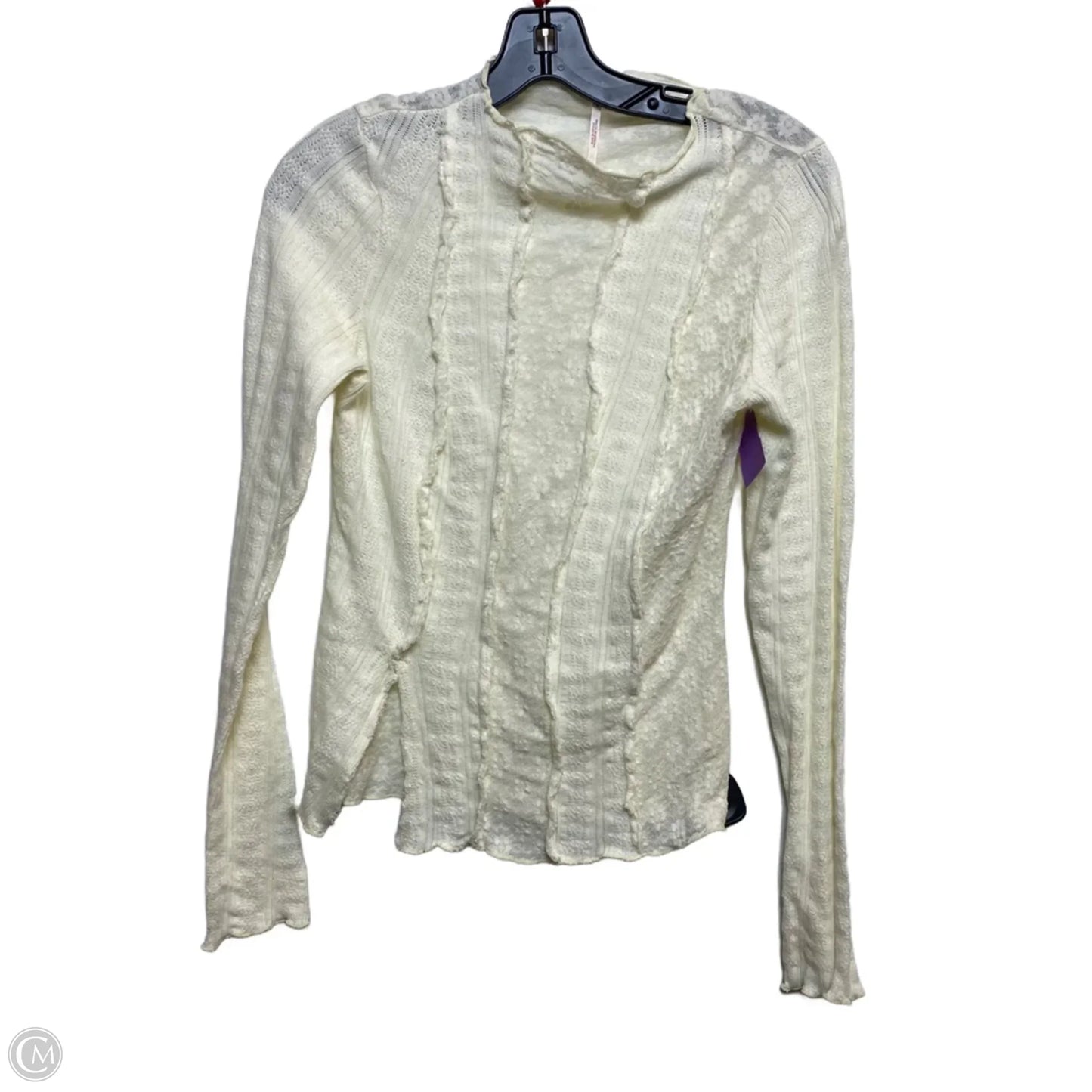 Top Long Sleeve By Free People In Cream, Size: M