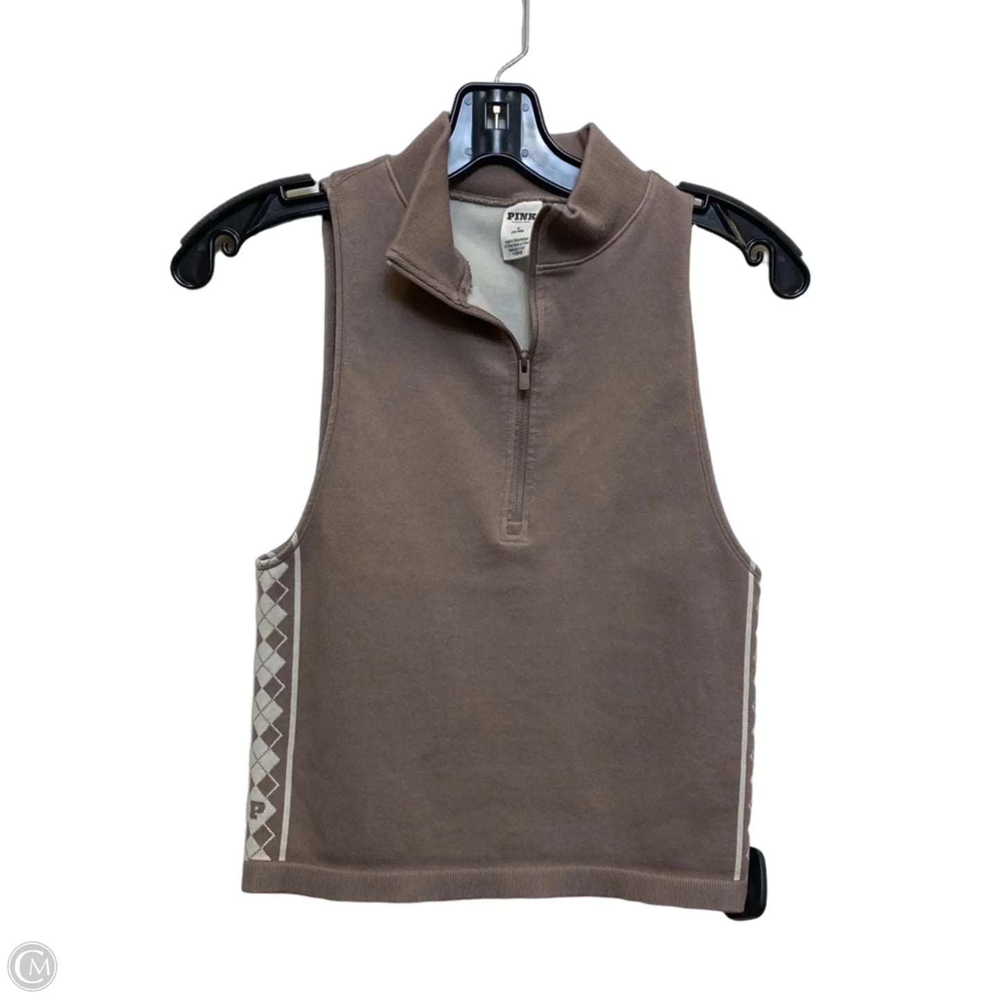 Top Sleeveless By Pink In Tan, Size: M