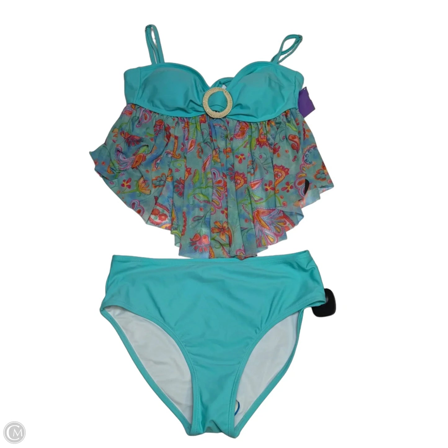 Swimsuit 2pc By Clothes Mentor In Blue & Green, Size: M