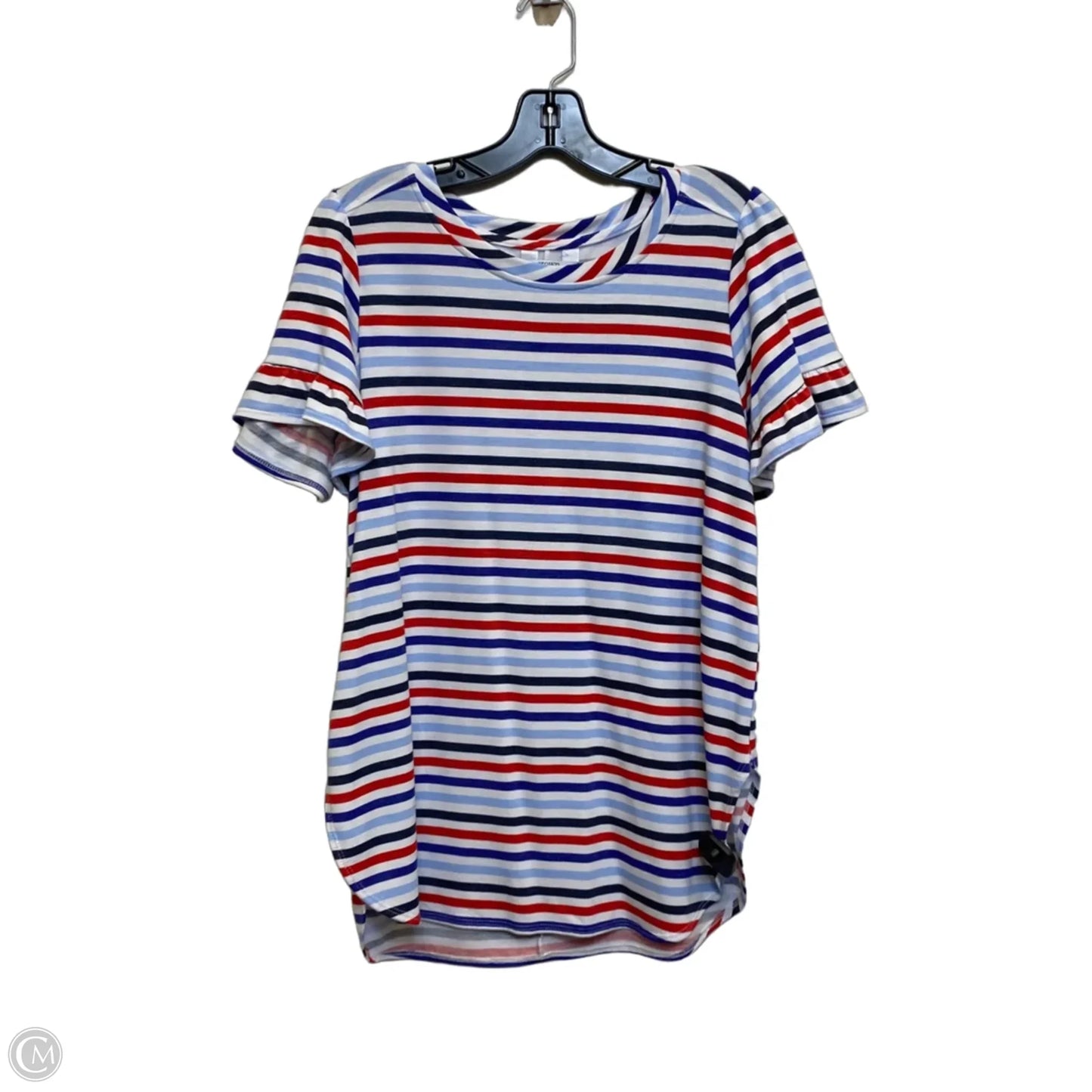 Top Short Sleeve By Crown And Ivy In Blue & Red, Size: M