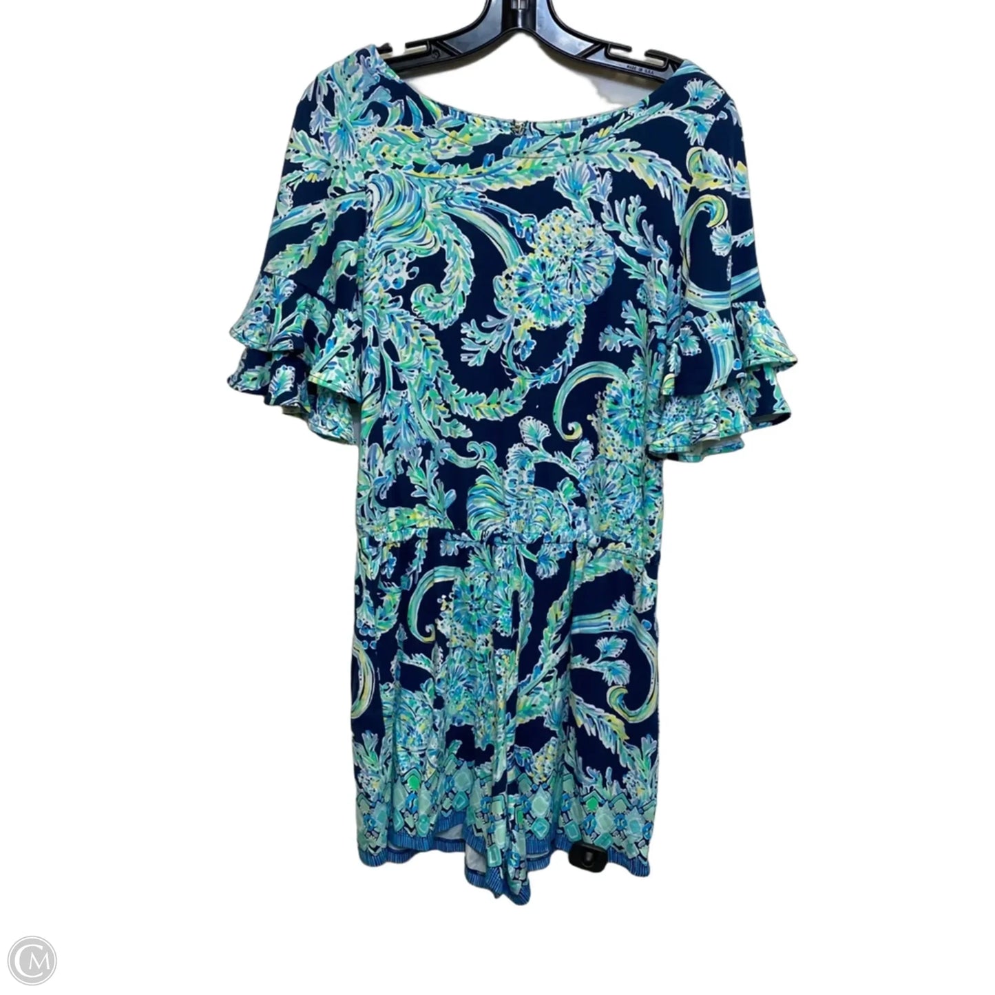 Romper Designer By Lilly Pulitzer In Blue & Green, Size: S