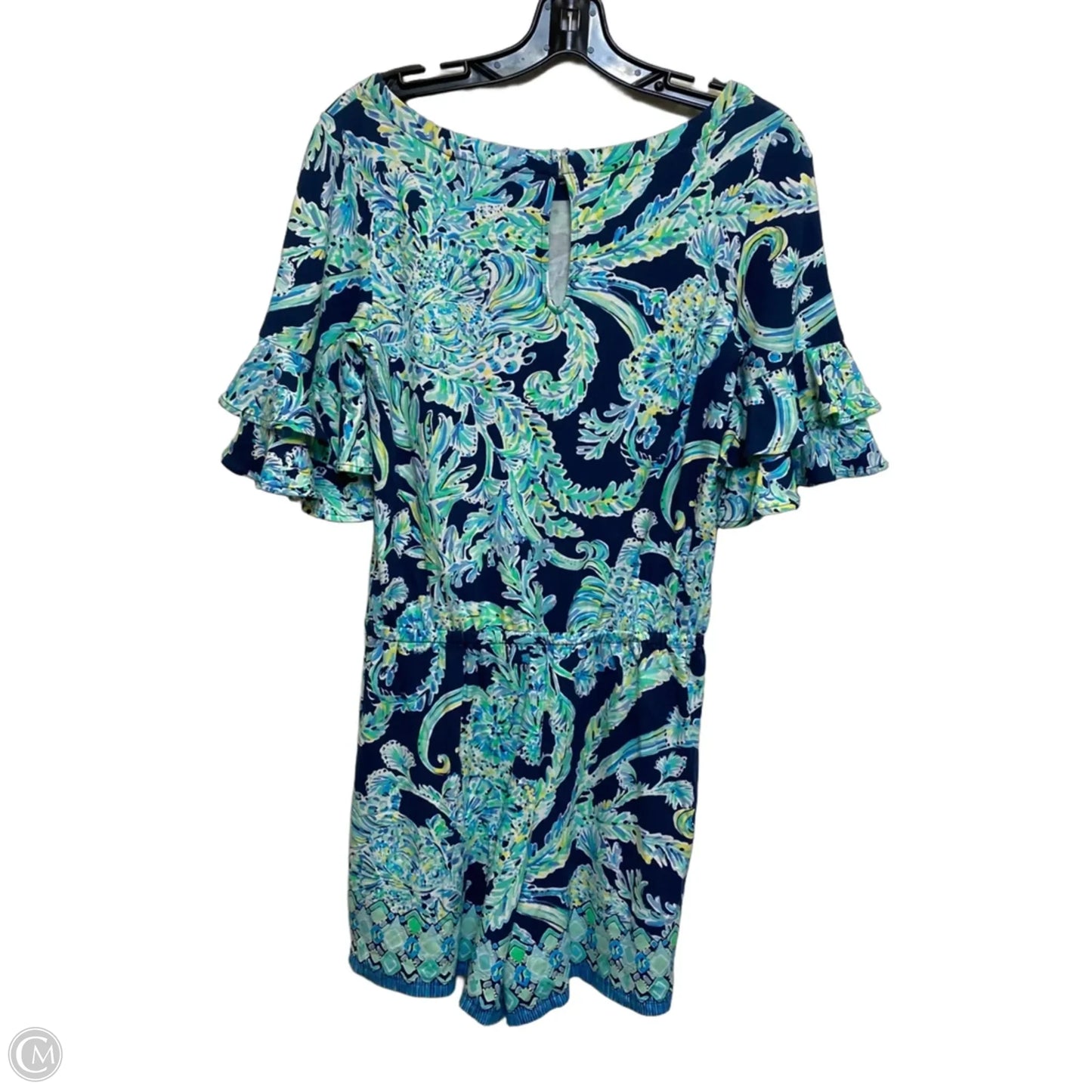 Romper Designer By Lilly Pulitzer In Blue & Green, Size: S