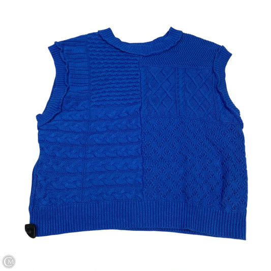 Vest Sweater By Clothes Mentor In Blue, Size: M