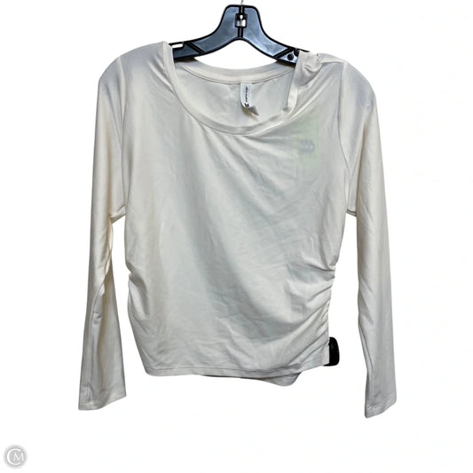 Athletic Top Long Sleeve Collar By All In Motion In Cream, Size: M