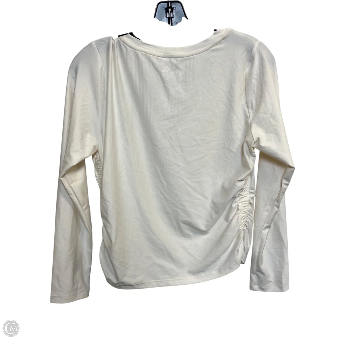 Athletic Top Long Sleeve Collar By All In Motion In Cream, Size: M