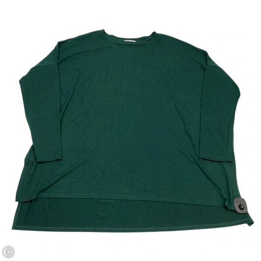 Top Long Sleeve By Zenana In Green, Size: 1x