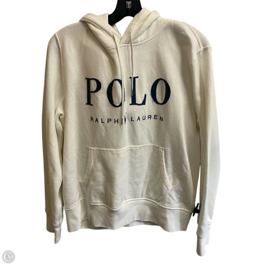 Sweatshirt Hoodie By Polo Ralph Lauren In Cream, Size: L