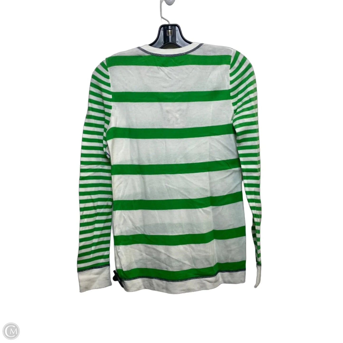 Top Long Sleeve Designer By Lilly Pulitzer In Green & White, Size: M