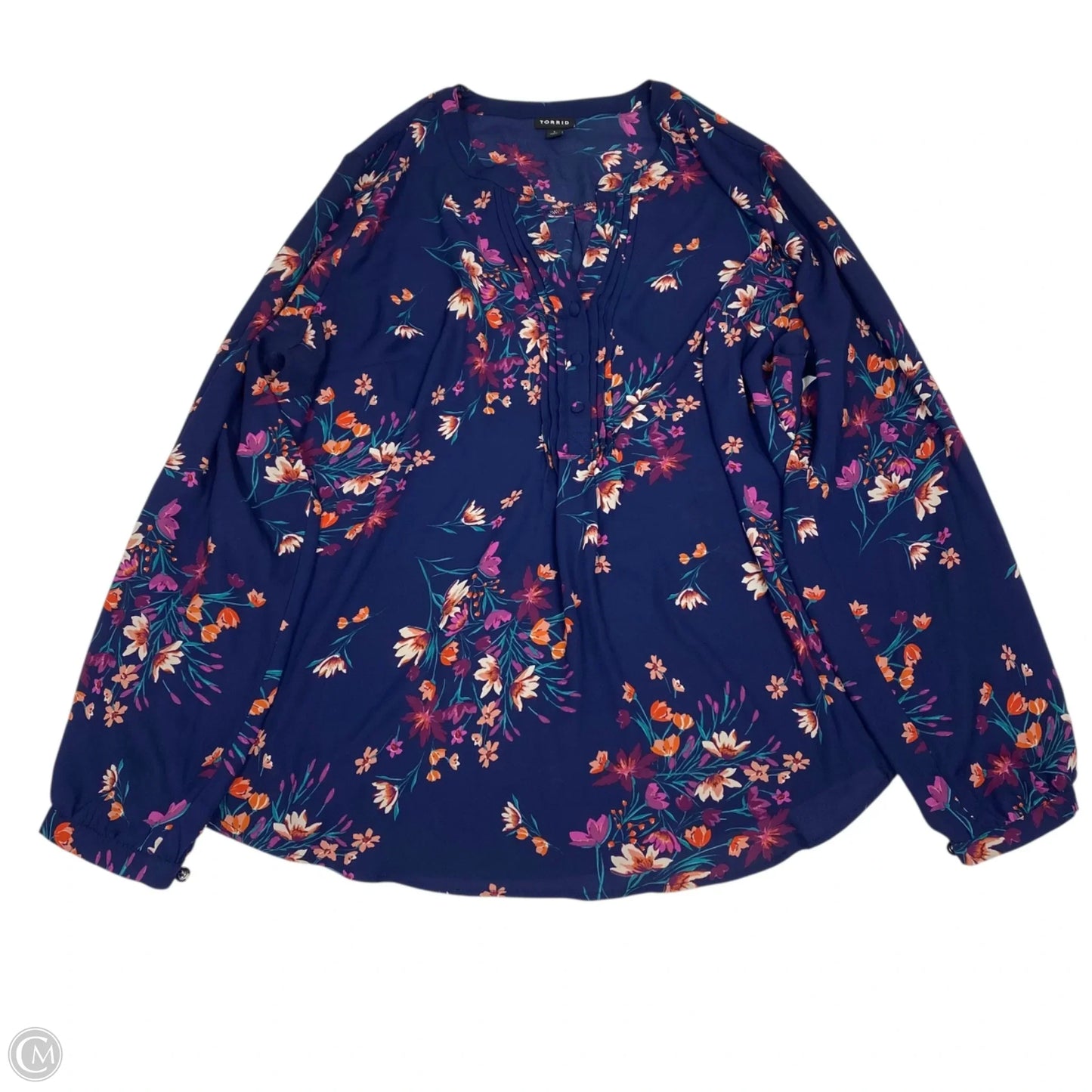 Top Long Sleeve By Torrid In Blue, Size: 1x