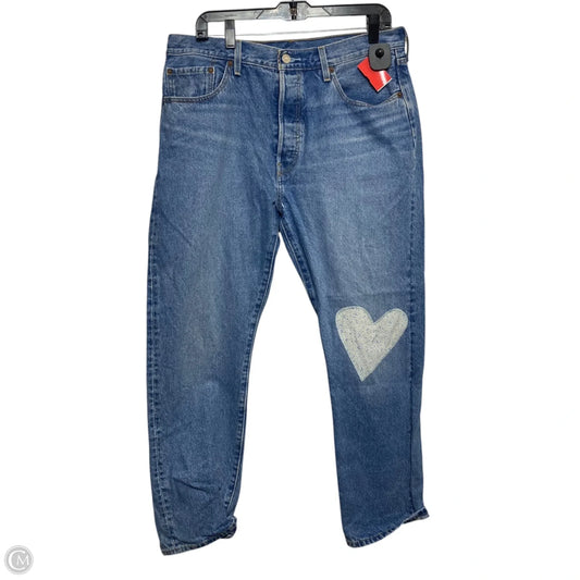 Jeans Straight By Levis In Blue Denim, Size: 16