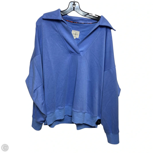 Sweatshirt Collar By Umgee In Blue, Size: L
