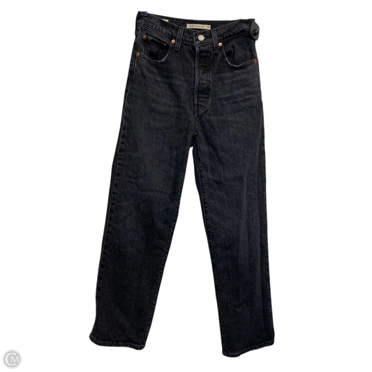 Jeans Straight By Levis In Black Denim, Size: 0