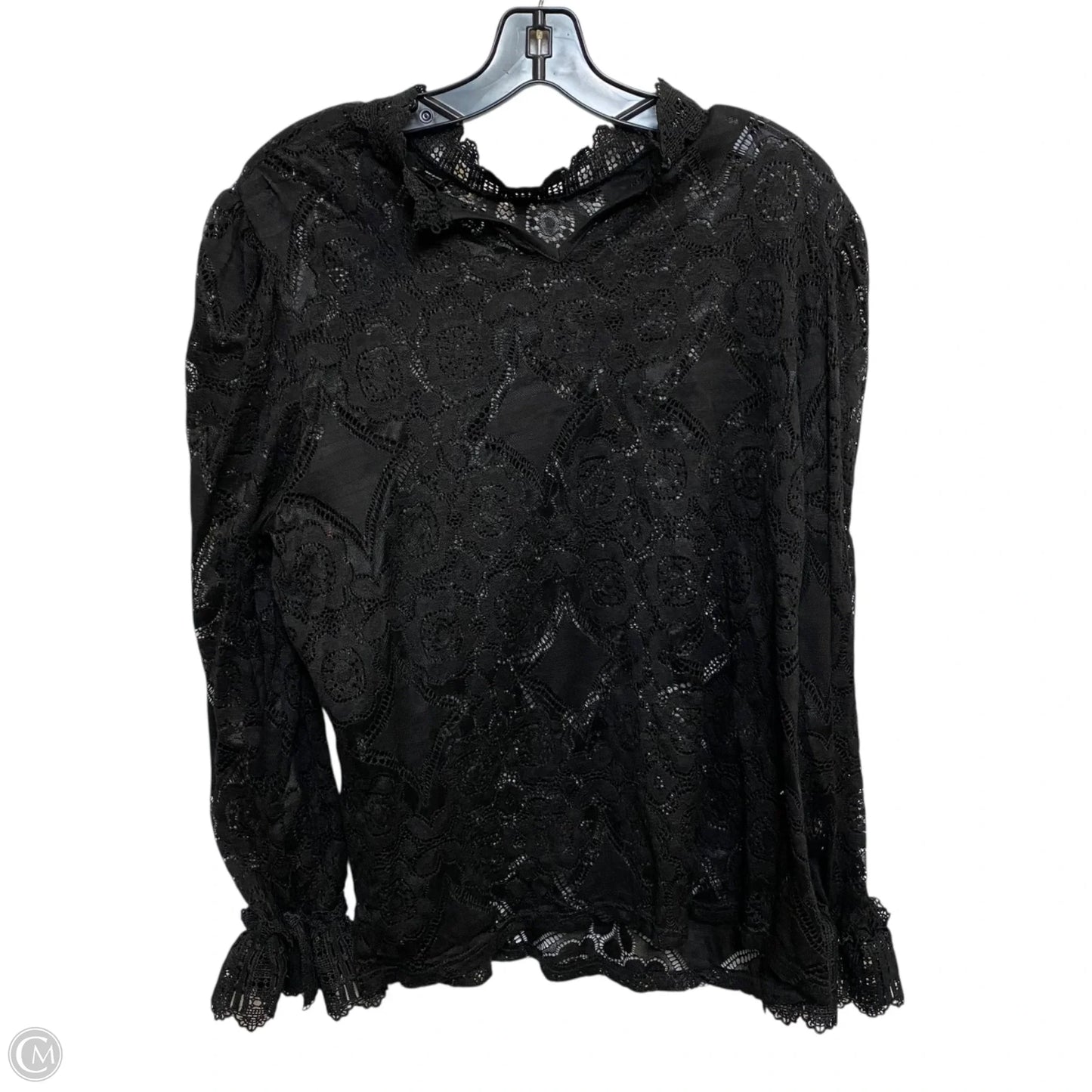 Top Long Sleeve By Shein In Black, Size: 2x