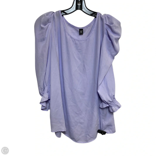 Top 3/4 Sleeve By Shein In Purple, Size: 1x