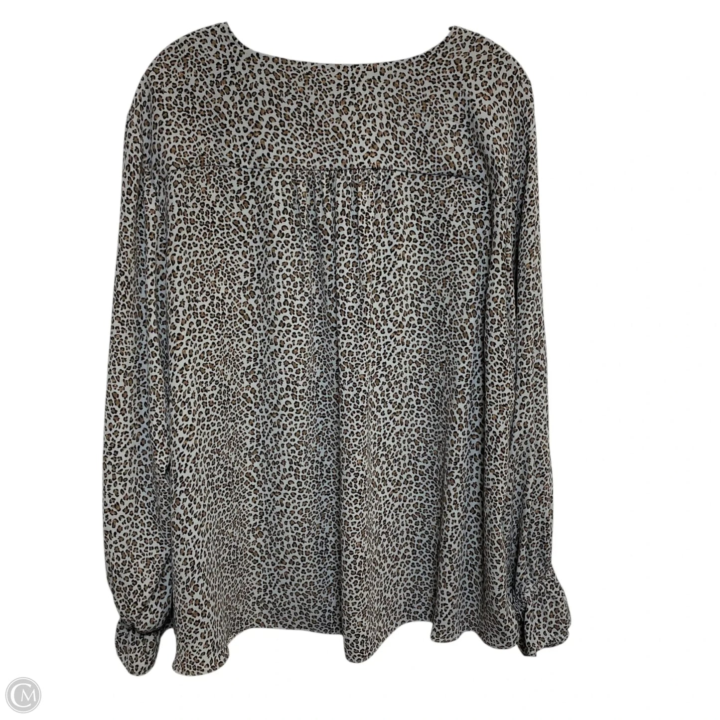 Blouse Long Sleeve By T Tahari In Brown & Grey, Size: 3x