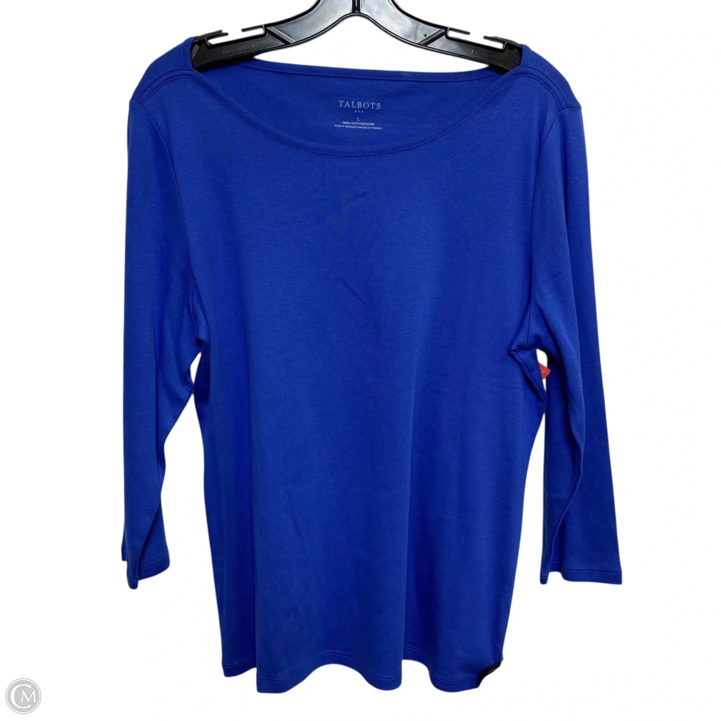 Top 3/4 Sleeve Basic By Talbots In Blue, Size: L