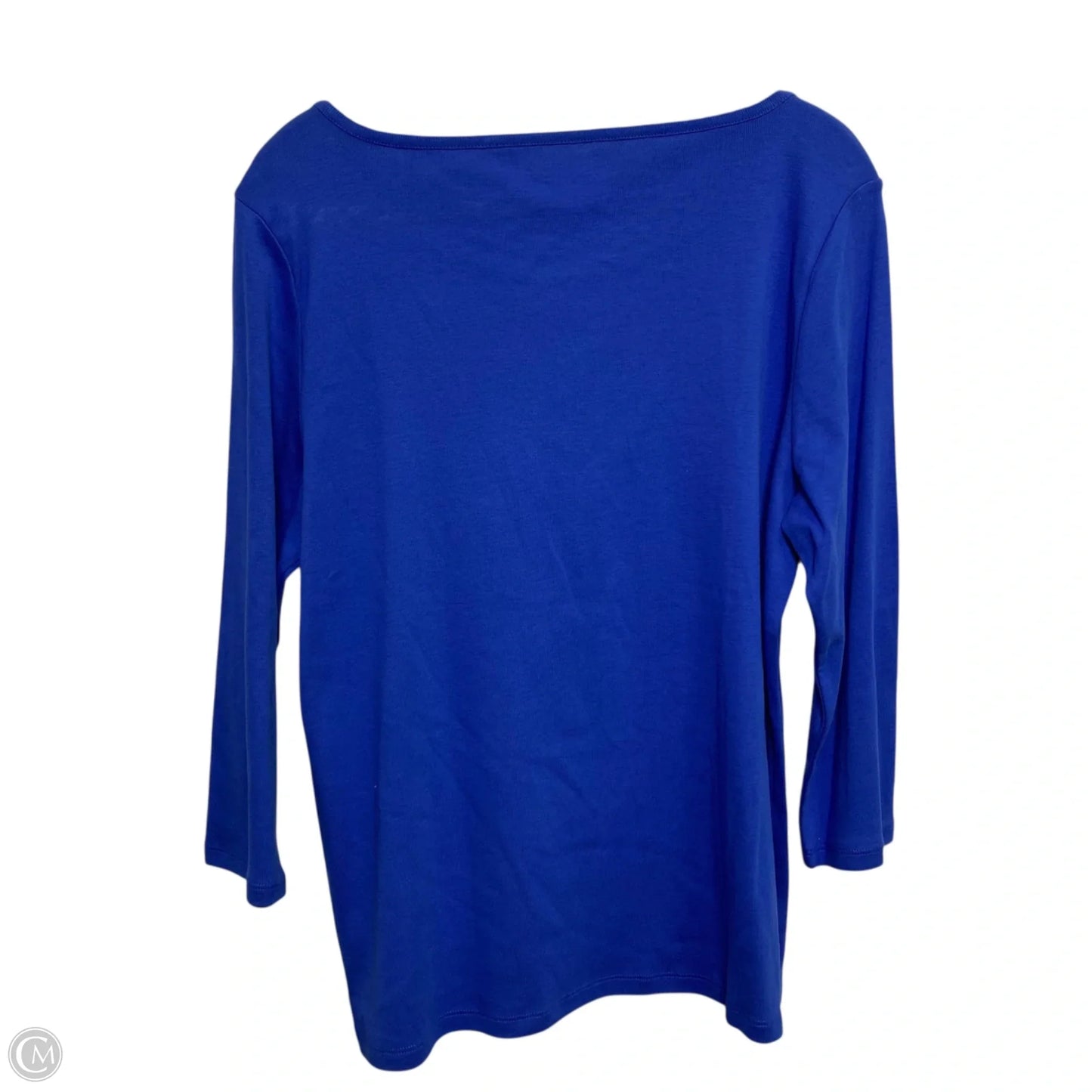 Top 3/4 Sleeve Basic By Talbots In Blue, Size: L