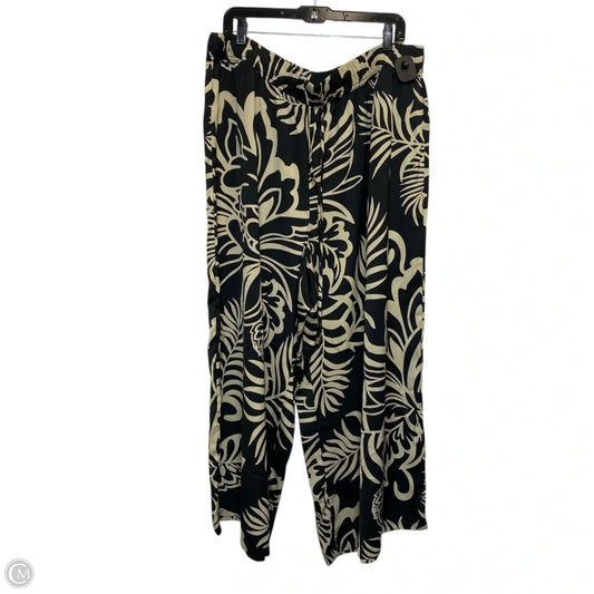 Pants Wide Leg By Adrianna Papell In Black & Cream, Size: 2x