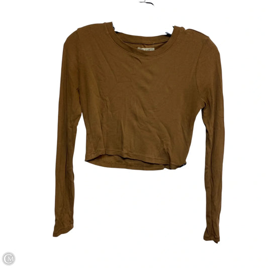 Top Long Sleeve Basic By Madewell In Brown, Size: M