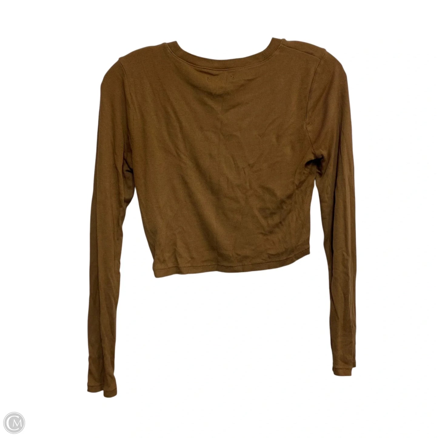 Top Long Sleeve Basic By Madewell In Brown, Size: M