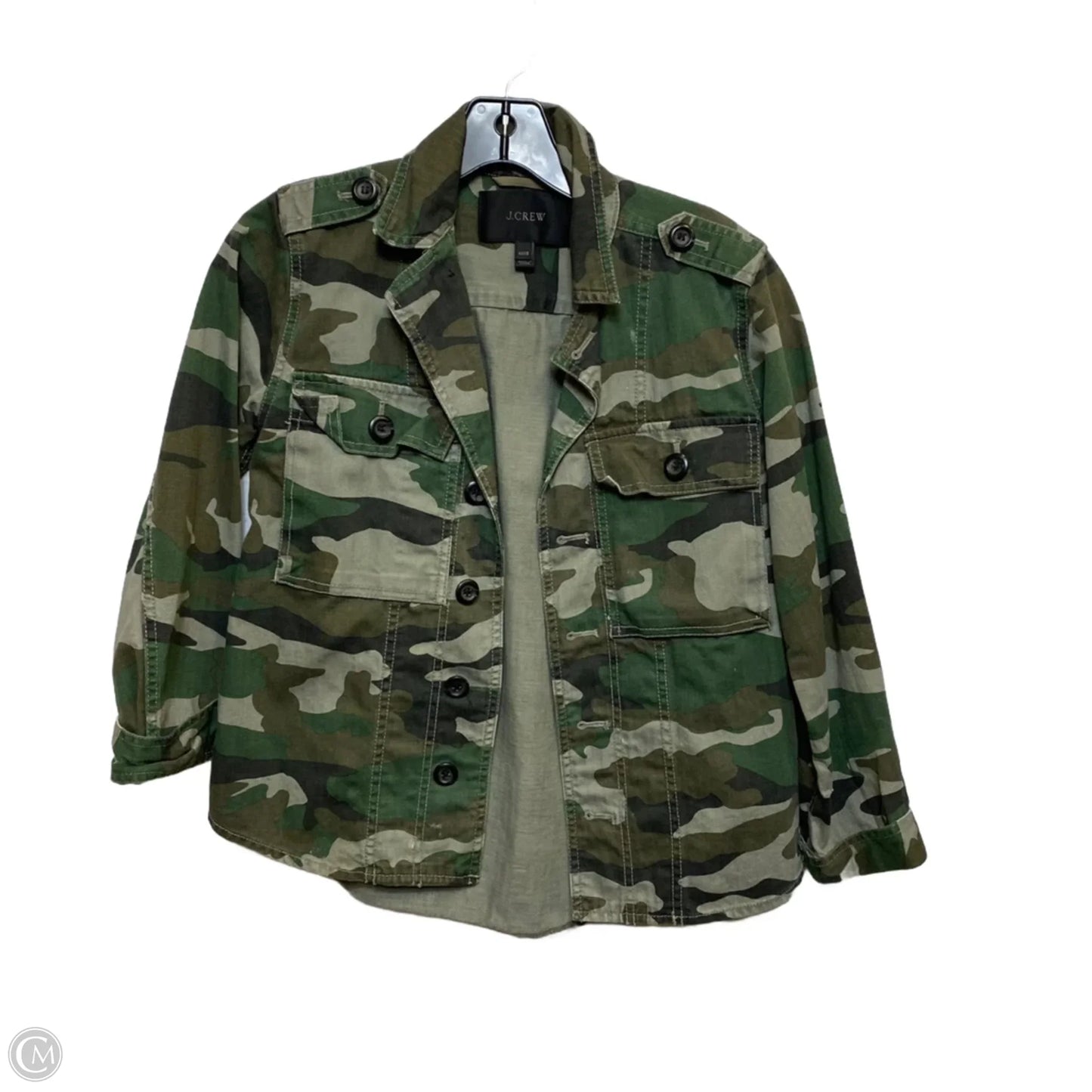 Jacket Denim By J. Crew In Green, Size: Xxs