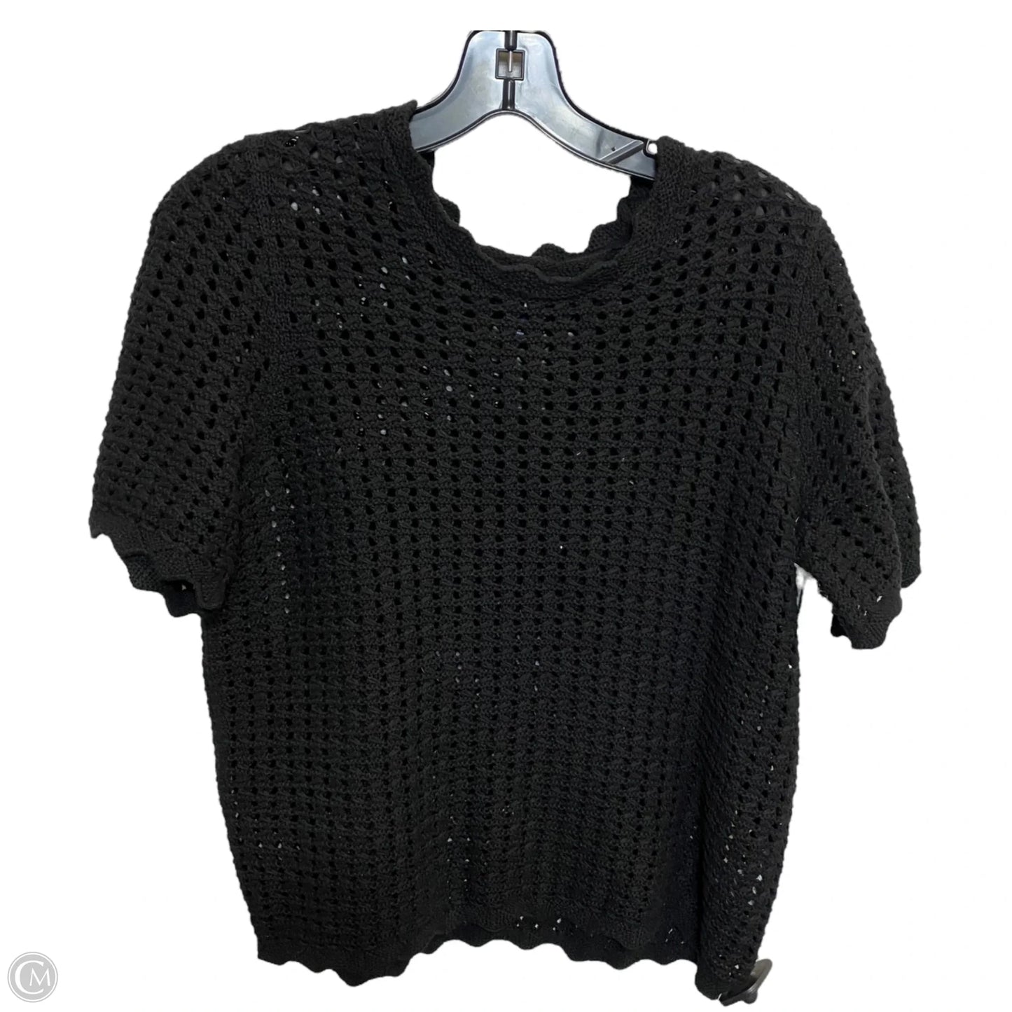 Sweater Short Sleeve By Gap In Black, Size: M