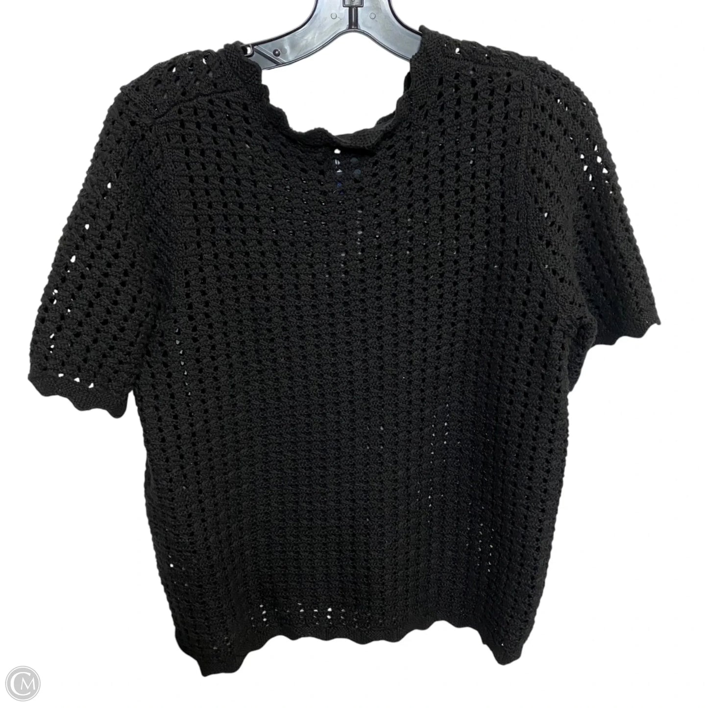Sweater Short Sleeve By Gap In Black, Size: M