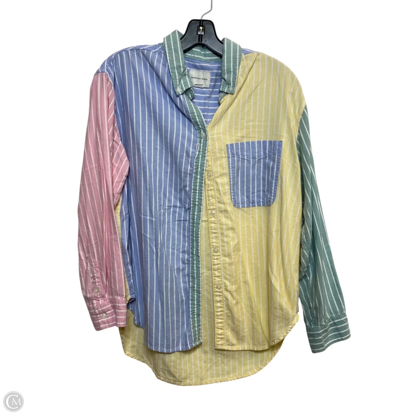 Top Long Sleeve By American Eagle In Multi-colored, Size: S