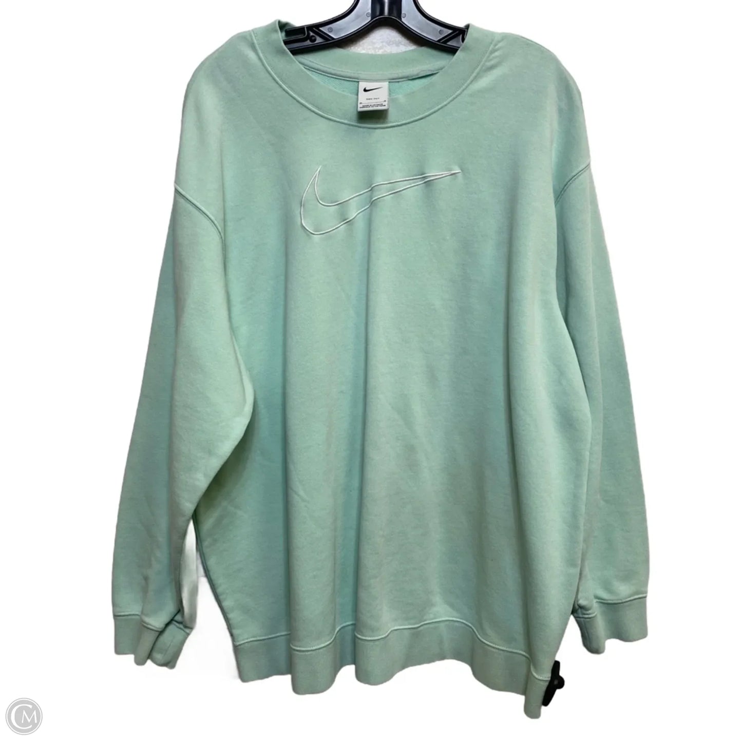 Athletic Sweatshirt Collar By Nike In Green, Size: 1x
