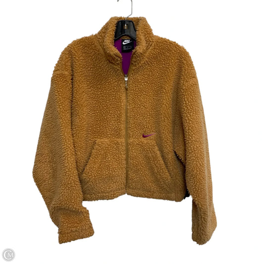 Athletic Jacket By Nike In Brown, Size: M
