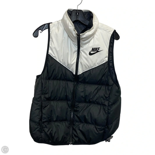 Vest Puffer & Quilted By Nike In Black & White, Size: S