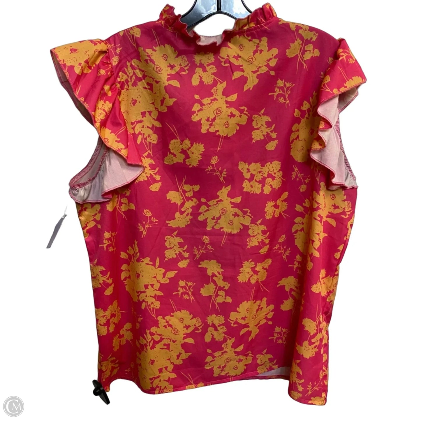Top Sleeveless By Cmf In Orange & Pink, Size: L