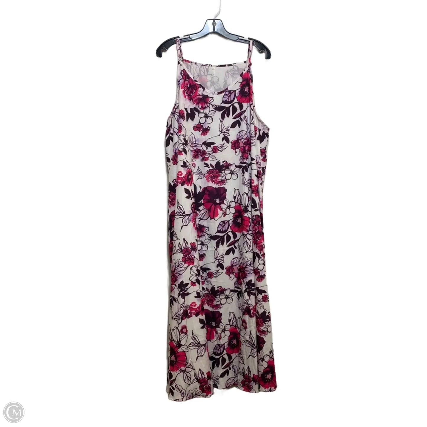 Dress Casual Maxi By Cmf In Pink & White, Size: 5x
