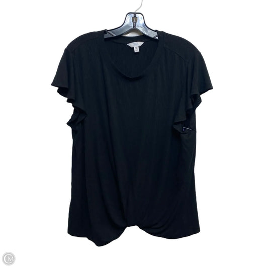 Top Short Sleeve By Time And Tru In Black, Size: Xxl