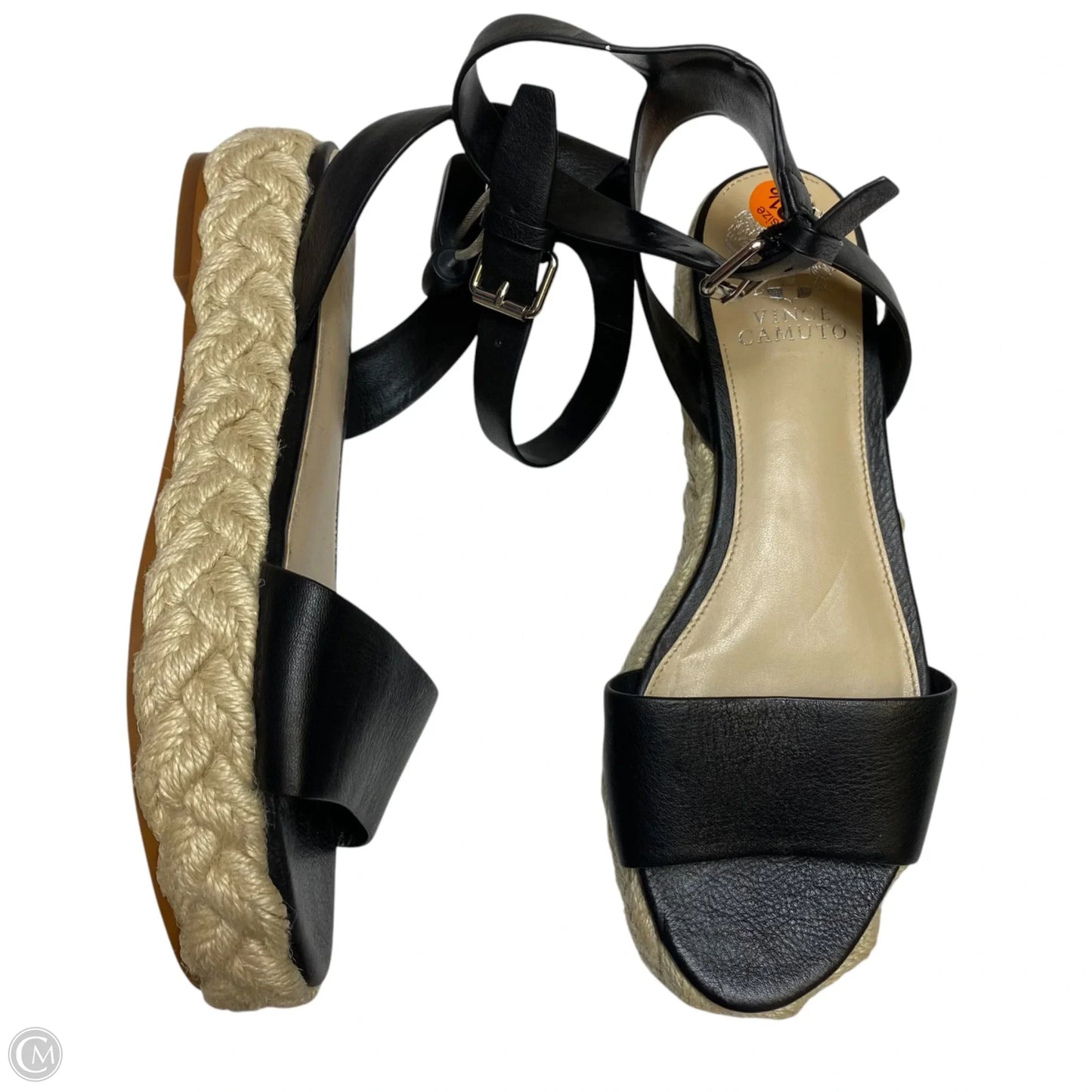 Sandals Heels Platform By Vince Camuto In Black & Cream, Size: 8.5